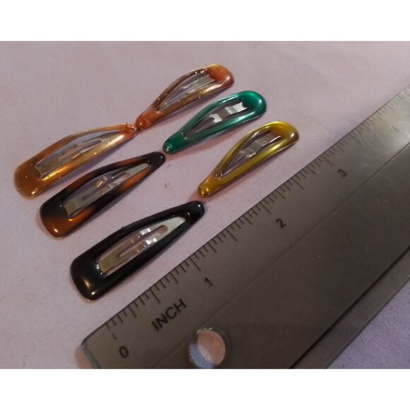 6-Piece Multicolor Metallic Hair Clips Barrettes Set - Picture 2 of 3